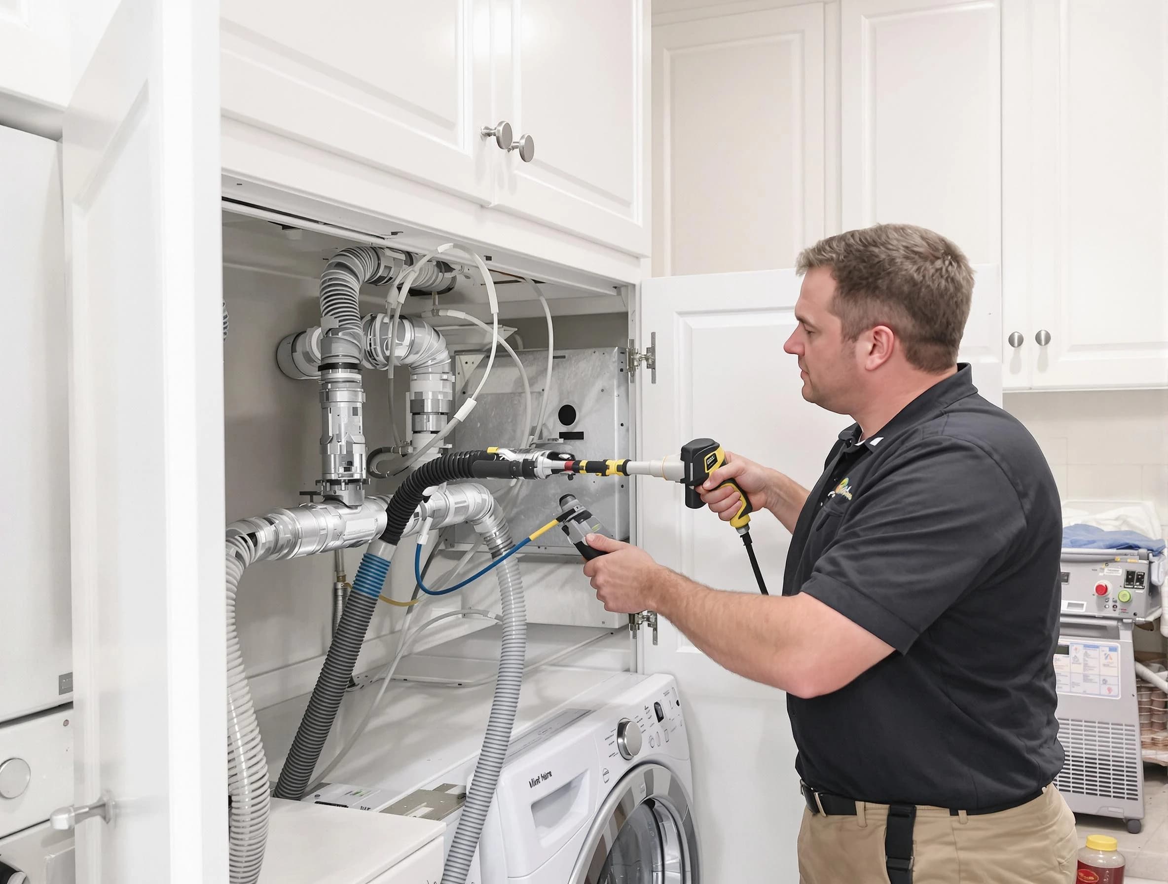 Stockbridge Dryer Vent Cleaning professional removing severe blockage from a clogged dryer vent in Stockbridge