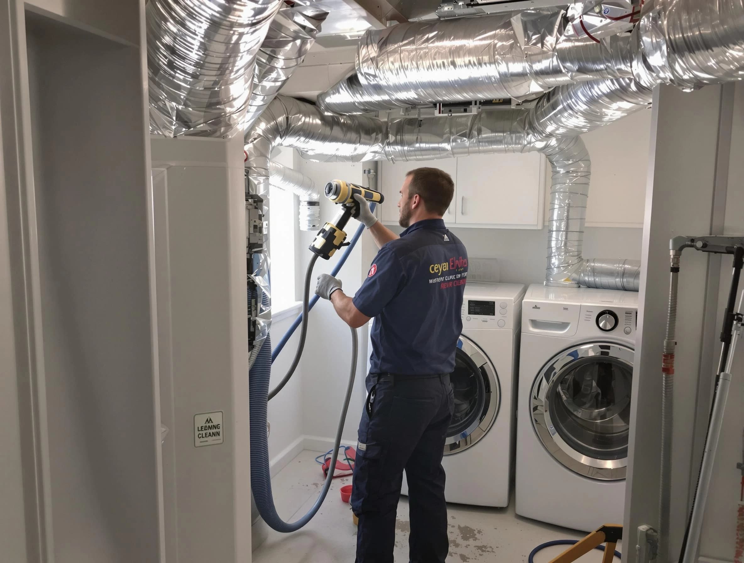 Stockbridge Dryer Vent Cleaning specialist using advanced equipment for thorough duct cleaning in Stockbridge